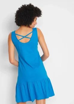 bonprix Bekleidung·Pullover & Strickjacken|Kleider^Jerseykleid aus reiner Baumwolle meeresblau