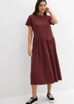 bonprix Bekleidung·Pullover & Strickjacken|Kleider^Jersey-Kleid aus reiner Bio-Baumwolle kaffeebraun
