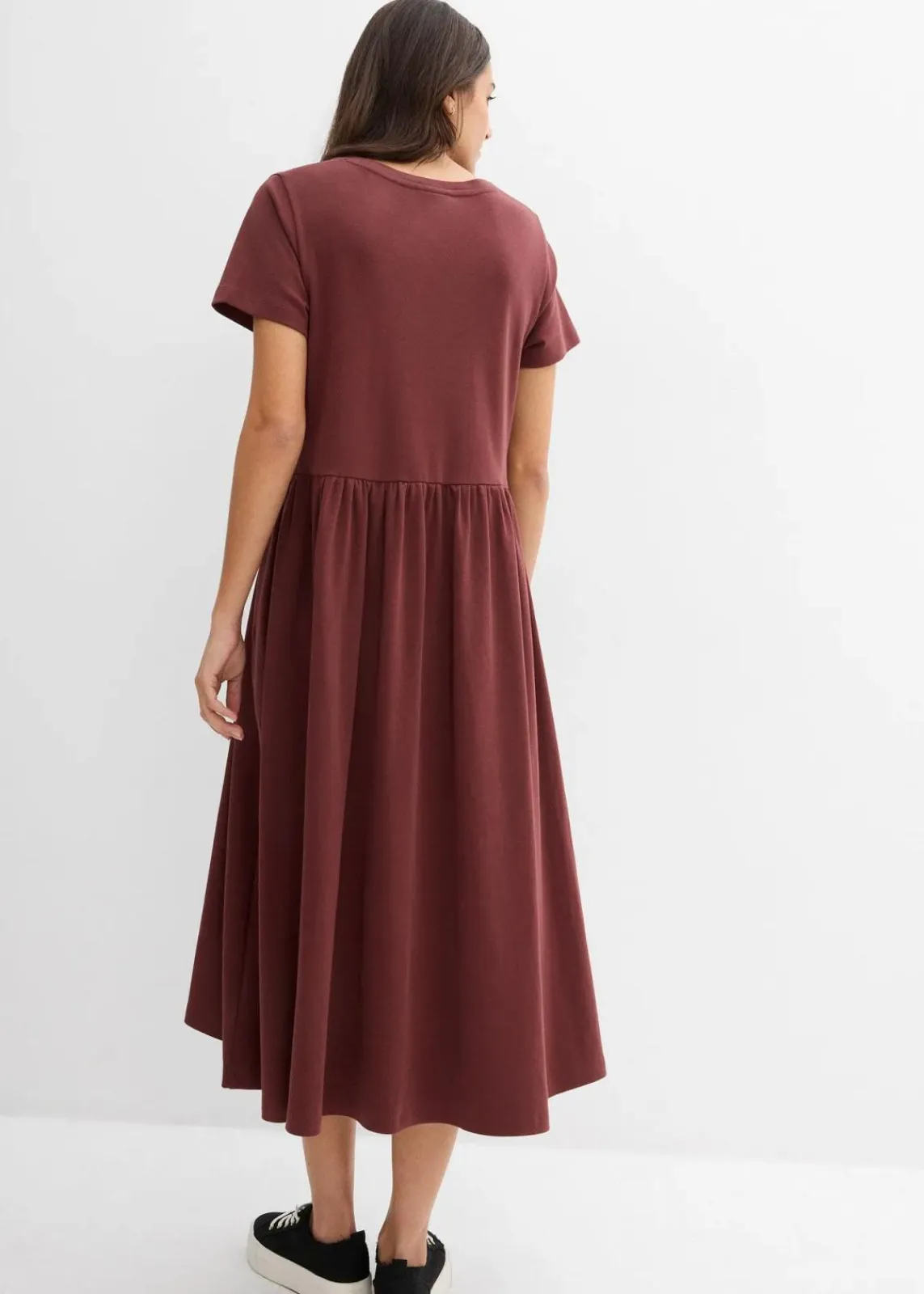 bonprix Bekleidung·Pullover & Strickjacken|Kleider^Jersey-Kleid aus reiner Bio-Baumwolle kaffeebraun