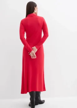 bonprix Kleider|Bekleidung·Pullover & Strickjacken^Jerseykleid aus softem Modal-Mix rot