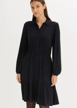 bonprix Nachhaltigere Materialien|Kleider^Jerseykleid aus softem Viskose-Mix schwarz