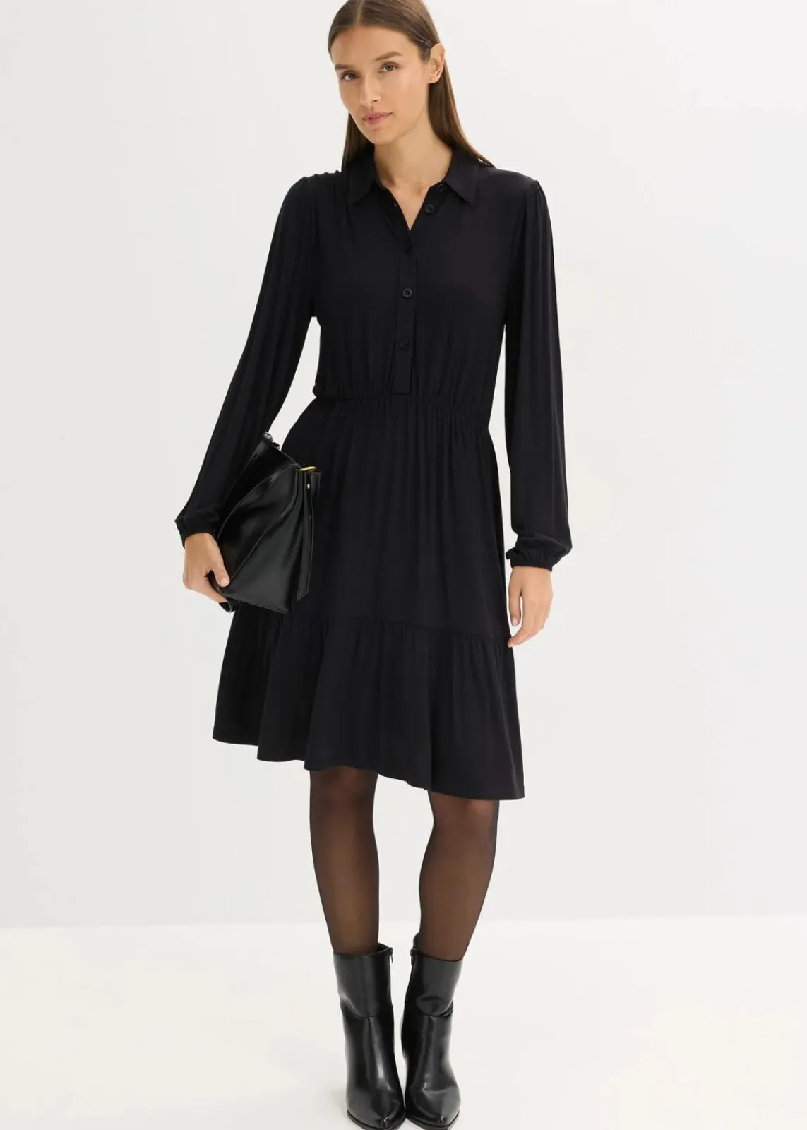 bonprix Nachhaltigere Materialien|Kleider^Jerseykleid aus softem Viskose-Mix schwarz