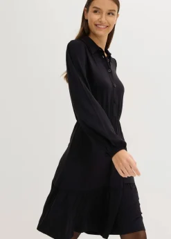 bonprix Nachhaltigere Materialien|Kleider^Jerseykleid aus softem Viskose-Mix schwarz