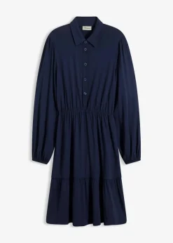 bonprix Bekleidung·Pullover & Strickjacken|Kleider^Jerseykleid aus softem Viskose-Mix dunkelblau
