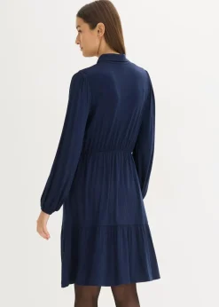 bonprix Bekleidung·Pullover & Strickjacken|Kleider^Jerseykleid aus softem Viskose-Mix dunkelblau