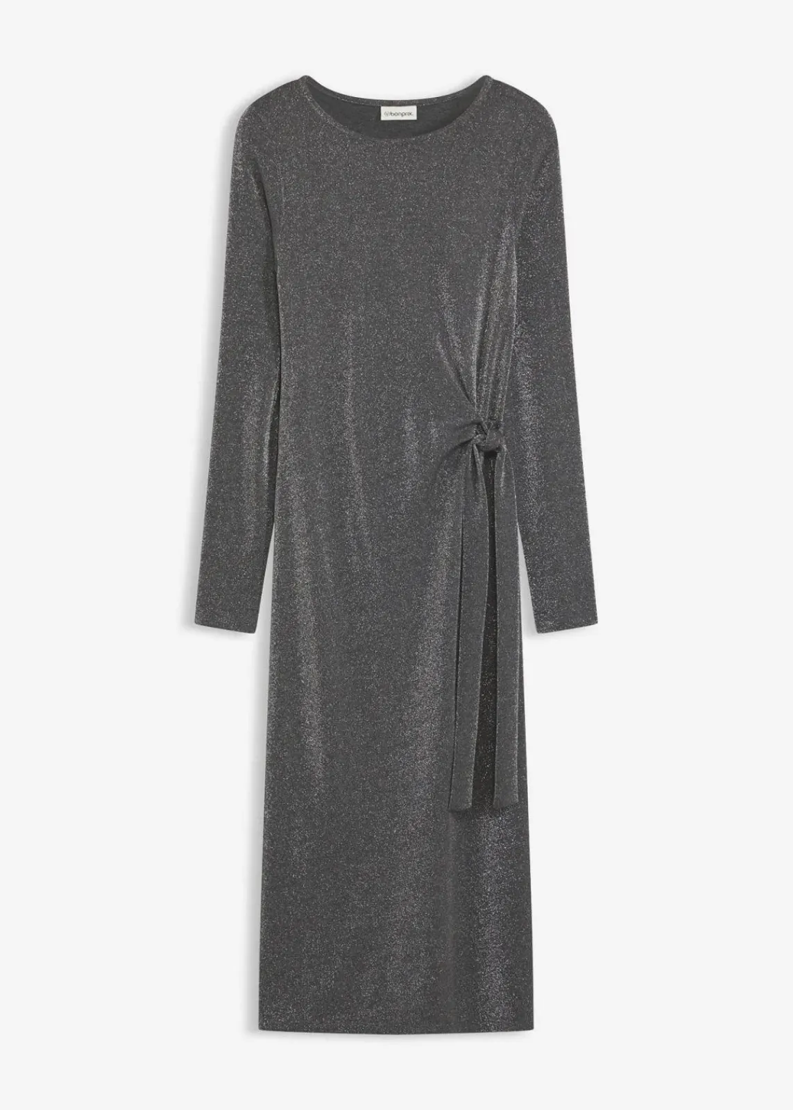 bonprix Bekleidung·Pullover & Strickjacken|Kleider^Jerseykleid aus Viskose-Mix anthrazit meliert
