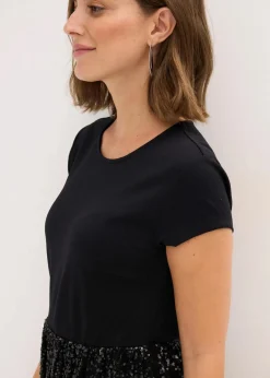 bonprix Bekleidung·Pullover & Strickjacken|Nachhaltigere Materialien^Jerseykleid aus Viskose-Mix schwarz