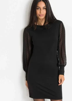 bonprix Kleider|Bekleidung·Pullover & Strickjacken^Jerseykleid aus Viskose-Mix schwarz