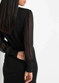 bonprix Kleider|Bekleidung·Pullover & Strickjacken^Jerseykleid aus Viskose-Mix schwarz