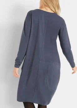 bonprix Kleider|Bekleidung·Pullover & Strickjacken^Jerseykleid in O-Shape blaubeere