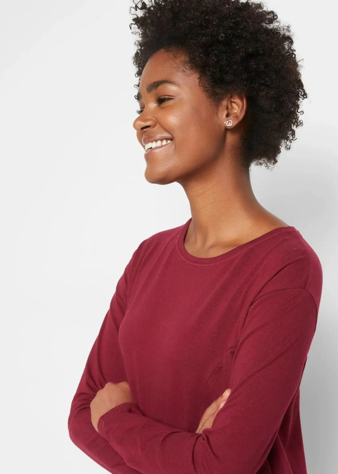 bonprix Kleider|Bekleidung·Pullover & Strickjacken^Jerseykleid in O-Shape rhododendronrot