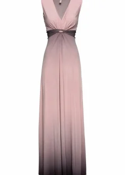 bonprix Kleider|Festliche Mode^Jerseykleid mit Drapierung rosa/grau