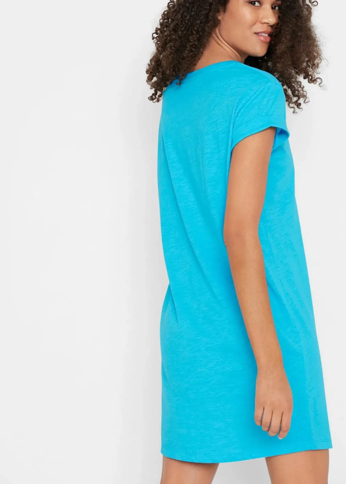 bonprix Kleider|Basics^Jerseykleid mit reiner Bio-Baumwolle karibikblau