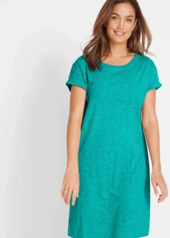 bonprix Kleider|Basics^Jerseykleid mit reiner Bio-Baumwolle matttürkis