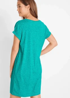 bonprix Kleider|Basics^Jerseykleid mit reiner Bio-Baumwolle matttürkis