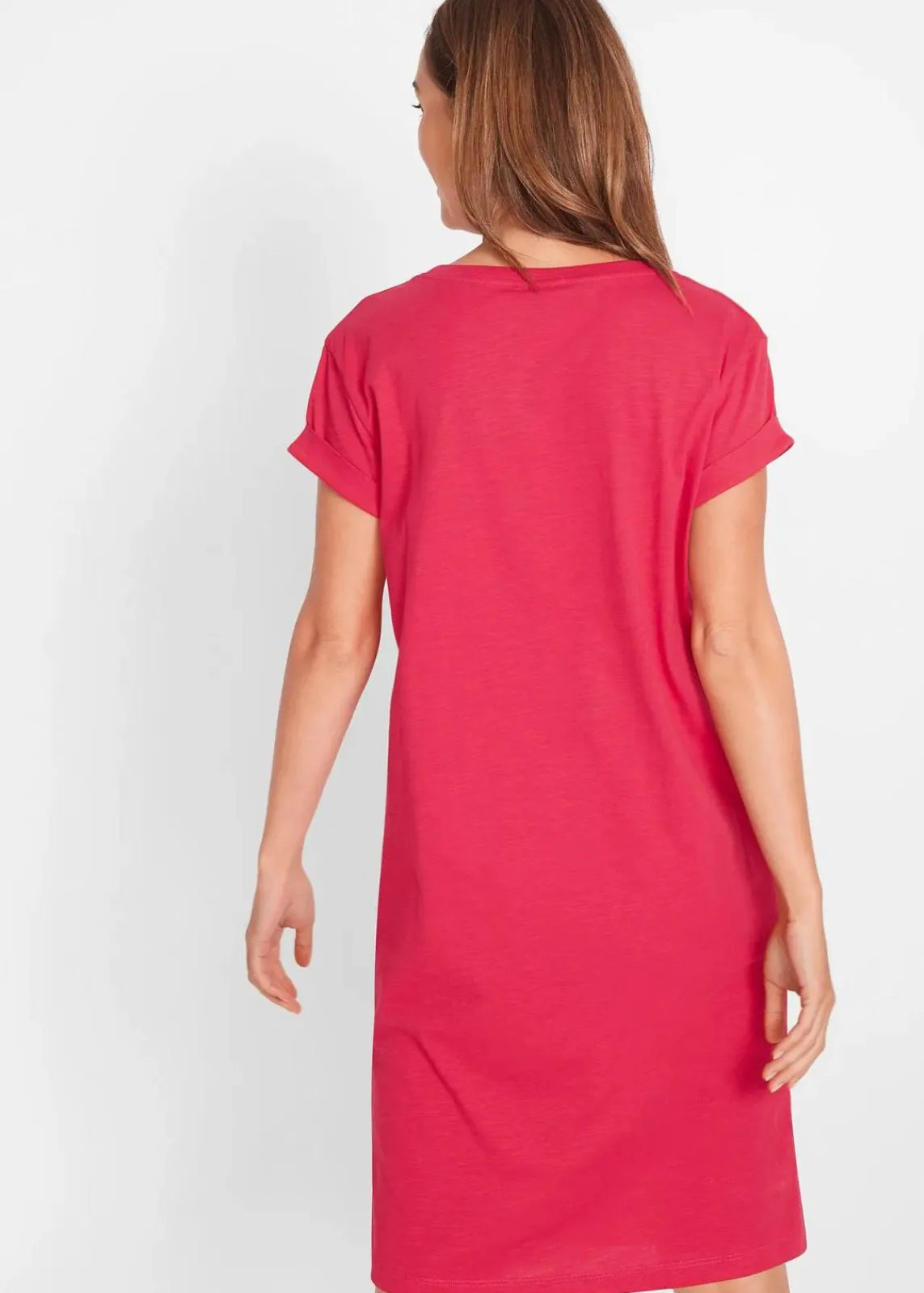 bonprix Kleider|Basics^Jerseykleid mit reiner Bio-Baumwolle rot