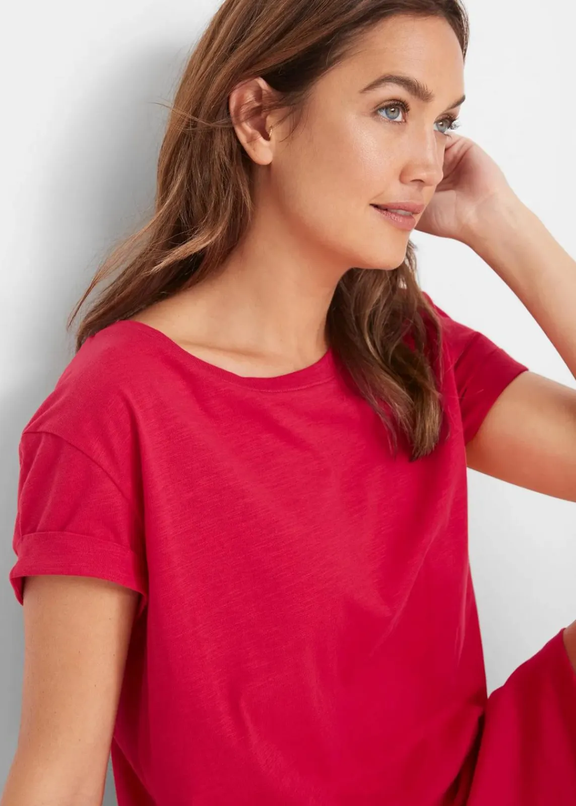 bonprix Kleider|Basics^Jerseykleid mit reiner Bio-Baumwolle rot