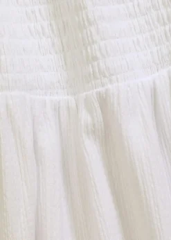 bonprix Bekleidung·Pullover & Strickjacken|Kleider^Jerseykleid mit Smok-Detail weiß