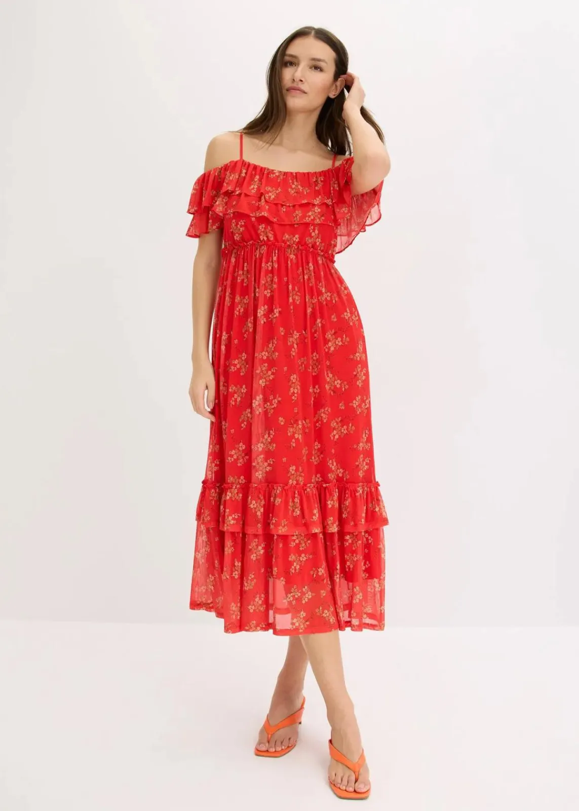 bonprix Nachhaltigere Materialien|Kleider^Jersey-Mesh-kleid erdbeere floral
