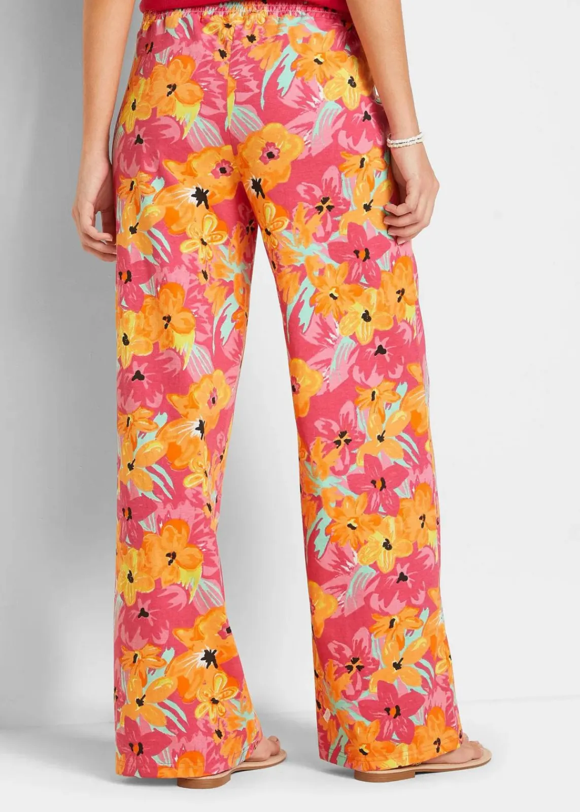 bonprix Bekleidung·Kleider|Hosen^Jersey-Palazzohose aus softem Viskose-Mix pinklady floral