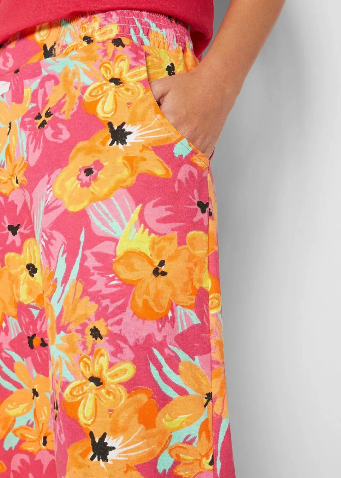 bonprix Bekleidung·Kleider|Hosen^Jersey-Palazzohose aus softem Viskose-Mix pinklady floral