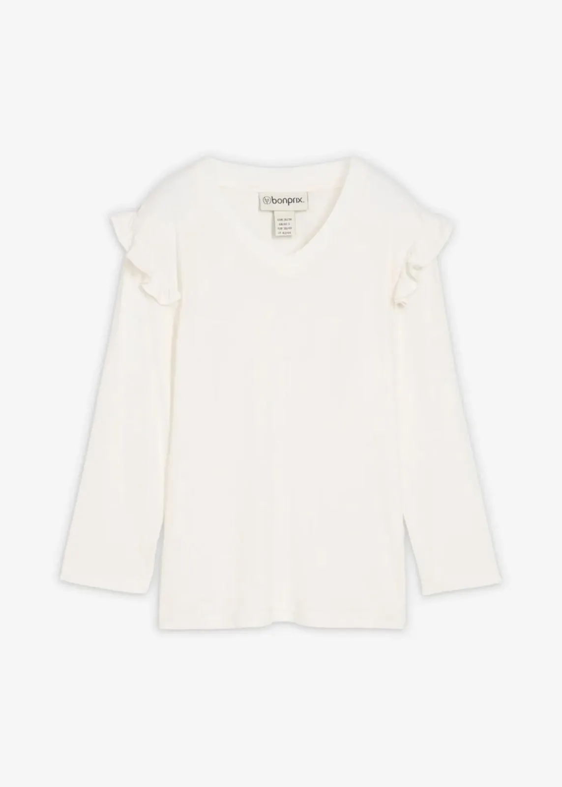bonprix Nachhaltigere Materialien|Shirts & Tops^Jersey-Shirt aus Baumwollmix wollweiß