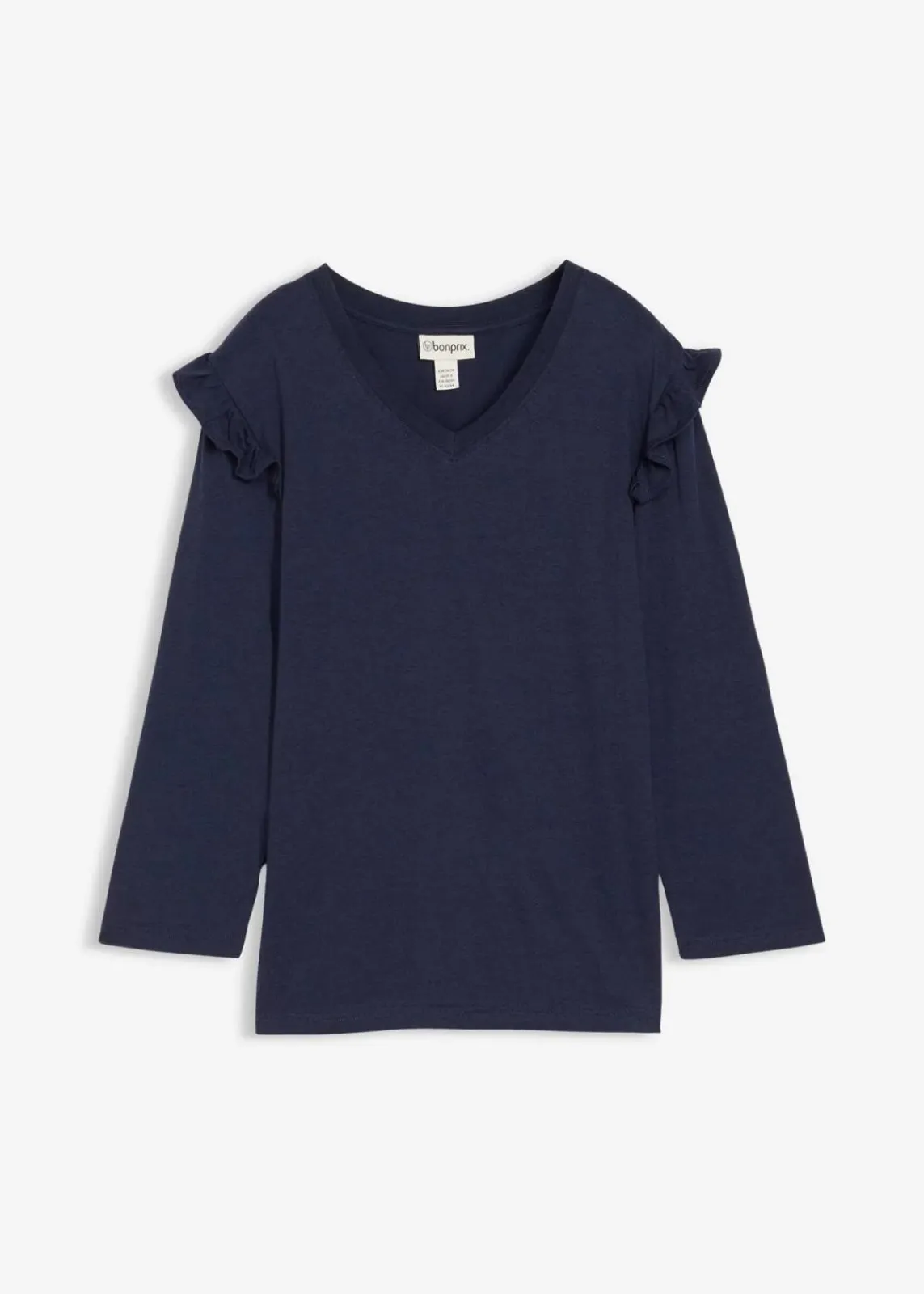 bonprix Shirts & Tops|Nachhaltigere Materialien^Jersey-Shirt aus Baumwollmix dunkelblau