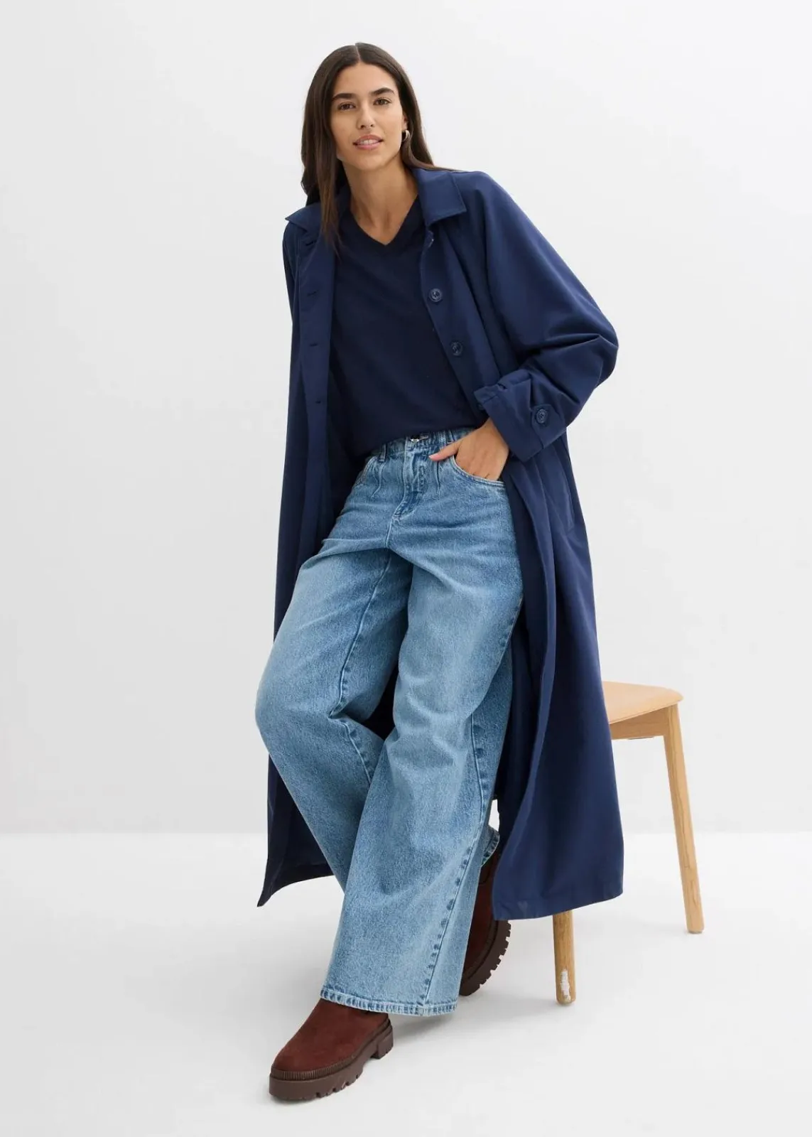 bonprix Shirts & Tops|Nachhaltigere Materialien^Jersey-Shirt aus Baumwollmix dunkelblau