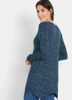 bonprix Shirts & Tops|Nachhaltigere Materialien^Jersey-Shirt aus Viskose-Mix dunkelblau geblümt