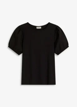bonprix Shirts & Tops^Jerseyshirt mit Ärmeln aus Baumwollpopeline schwarz