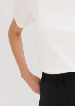 bonprix Shirts & Tops^Jerseyshirt mit Ärmeln aus Baumwollpopeline wollweiß