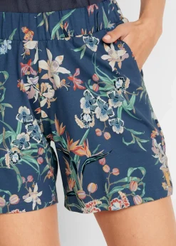 bonprix Hosen|Shorts^Jersey-Shorts aus elastischem Baumwoll-Mix (2er Pack) indigo+indigo bedruckt
