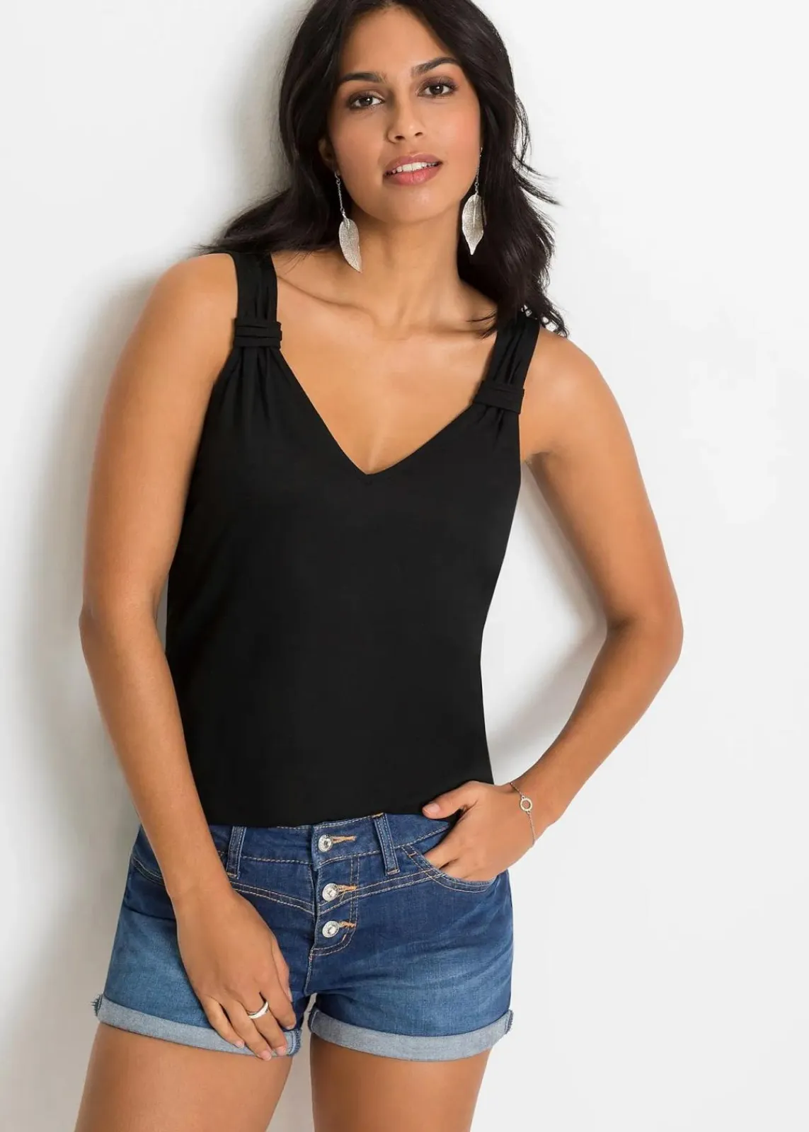 bonprix Shirts & Tops^Jersey-Top aus reiner Viskose schwarz