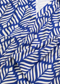 bonprix Bekleidung·Pullover & Strickjacken|Kleider^Jersey-Tunika-Kleid aus softem Viskose-Mix blau/weiß graphisch bedruckt