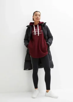 bonprix Sweat|Bekleidung·Kleider^Jogginganzug mit Long-Sweatshirt und Leggings (2-teilig) ahornrot/schwarz