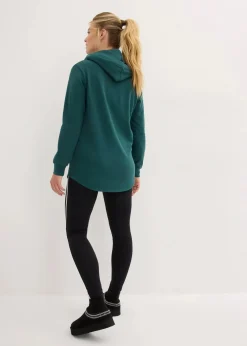 bonprix Sweat|Bekleidung·Kleider^Jogginganzug mit Long-Sweatshirt und Leggings (2-teilig) schwarz/mattgrün
