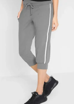 bonprix Bekleidung·Sweat|Bekleidung·Blusen & Tuniken^Jogginghose aus Baumwolle (2er Pack), Capri-Länge schwarz+rauchgrau