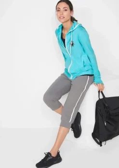 bonprix Bekleidung·Sweat|Bekleidung·Blusen & Tuniken^Jogginghose aus Baumwolle (2er Pack), Capri-Länge schwarz+rauchgrau
