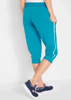 bonprix Hosen|Sweat^Jogginghose aus Baumwolle (2er Pack), Capri-Länge mitternachtsblau+dunkeltürkis