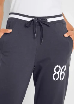 bonprix Hosen|Sweat^Jogginghose, 3/4-Länge aus Baumwollmix nachtblau bedruckt