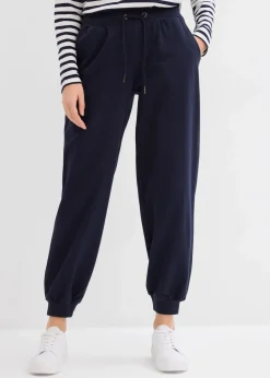 bonprix Sweat|Basics^Jogginghose mit elastischem Bund dunkelblau