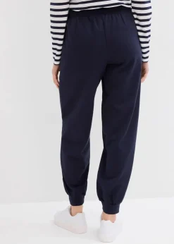 bonprix Sweat|Basics^Jogginghose mit elastischem Bund dunkelblau