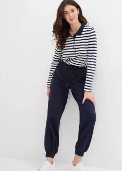 bonprix Sweat|Basics^Jogginghose mit elastischem Bund dunkelblau