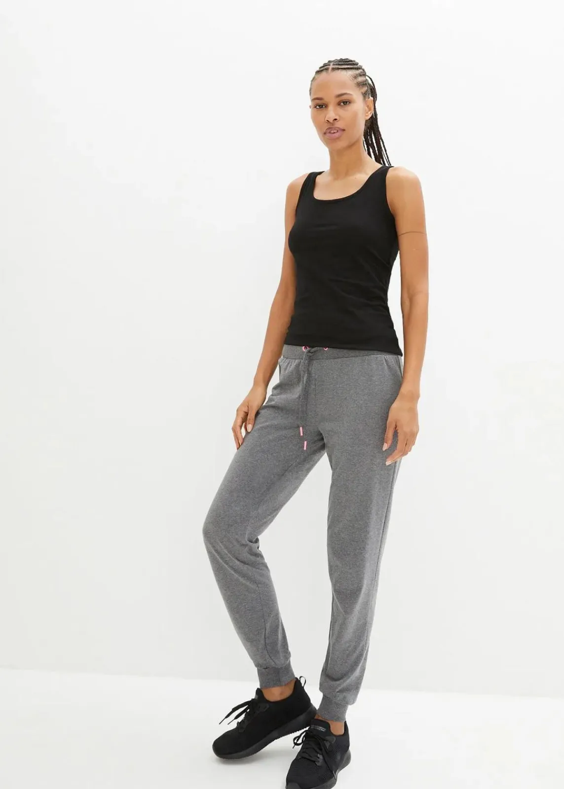 bonprix Hosen|Sweat^Jogginghose mit elastischen Bund grau meliert
