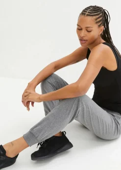 bonprix Hosen|Sweat^Jogginghose mit elastischen Bund grau meliert