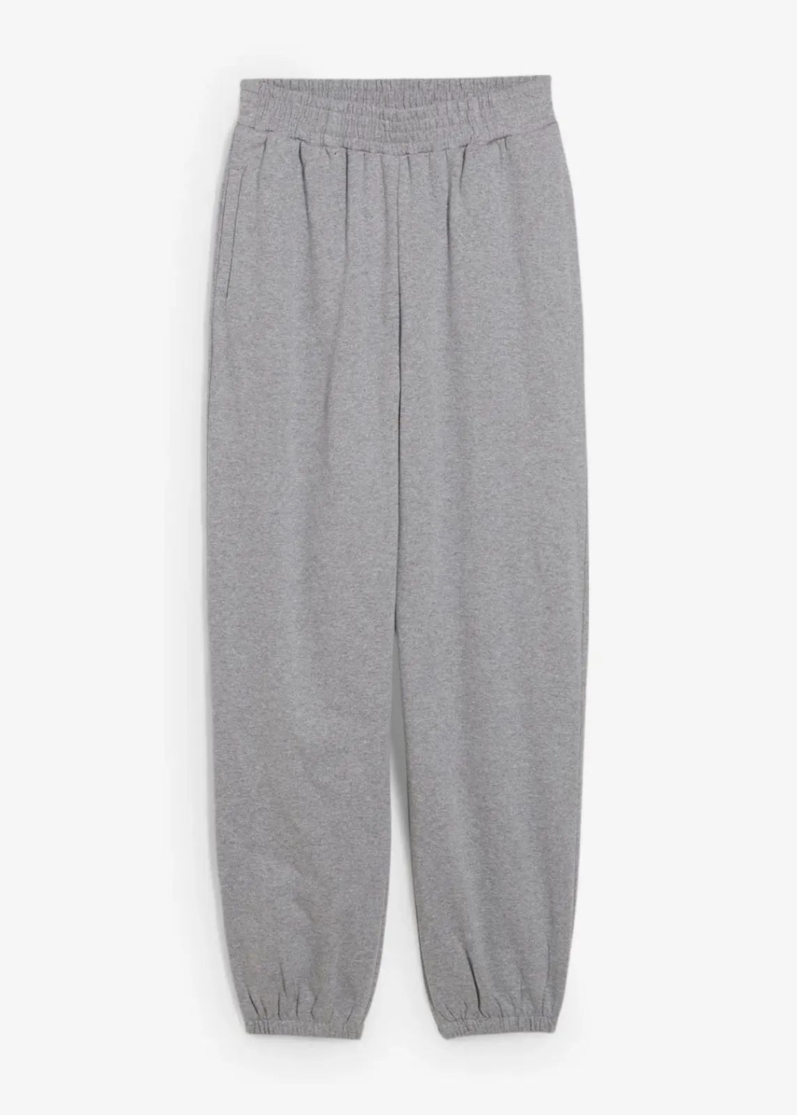 bonprix Basics|Sweat^Jogginghose mit hohem Bund hellgrau meliert meliert