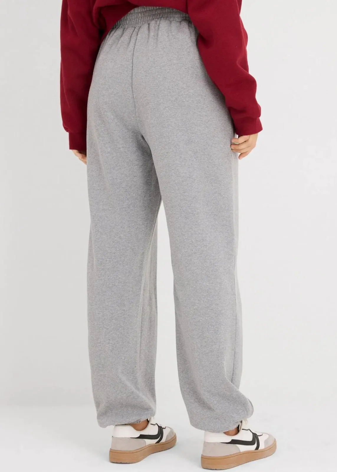 bonprix Basics|Sweat^Jogginghose mit hohem Bund hellgrau meliert meliert