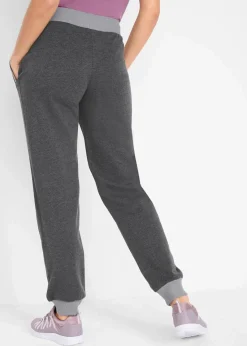bonprix Bekleidung·Blusen & Tuniken|Bekleidung·Kleider^Jogginghose mit Kontrastbündchen schwarz meliert
