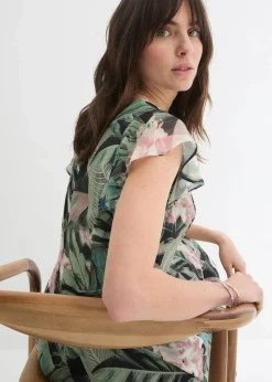 bonprix Bekleidung·Homewear|Jumpsuits^Jumpsuit dunkeloliv/schwarz bedruckt