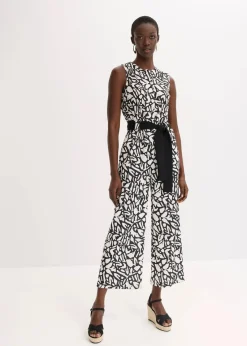 bonprix Bekleidung·Homewear|Jumpsuits^Jumpsuit schwarz/natur bedruckt